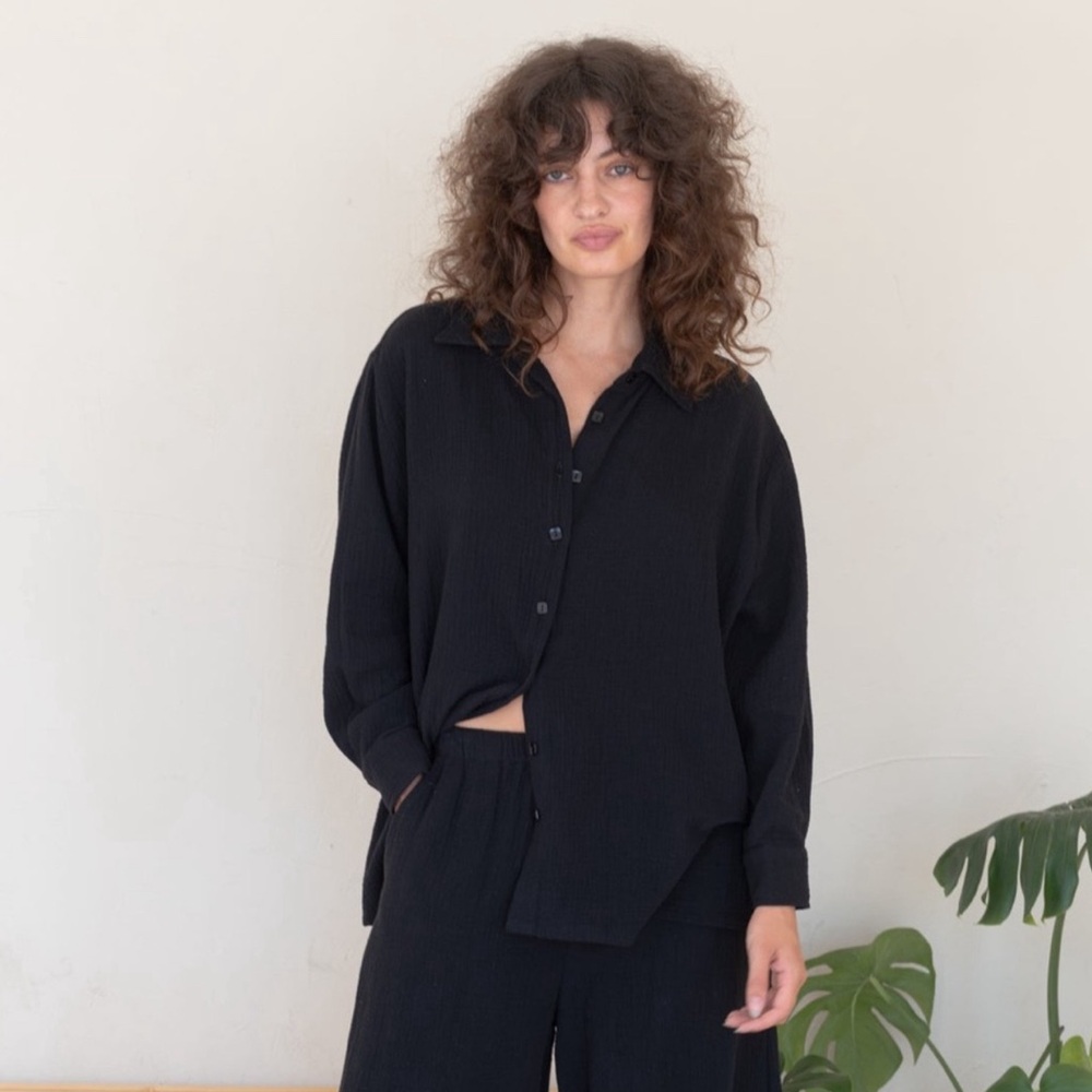 Rachel Pally Black Gauze One Size Top and pant (size s)